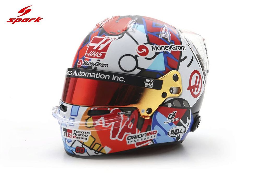 Capacete Esteban Ocon GP Miami 2025 MoneyGram Haas F1 Team