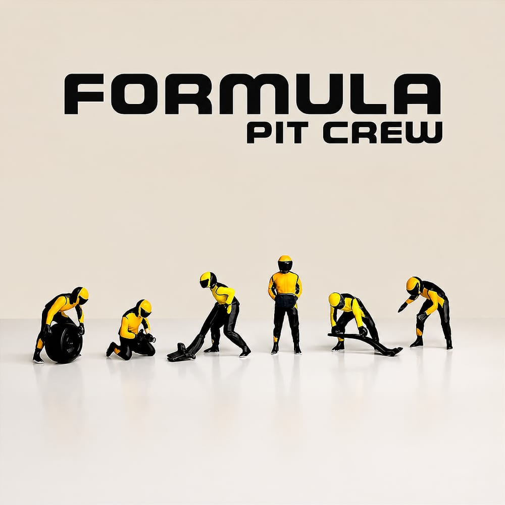 Fórmula Pit Crew Figures Team Orange