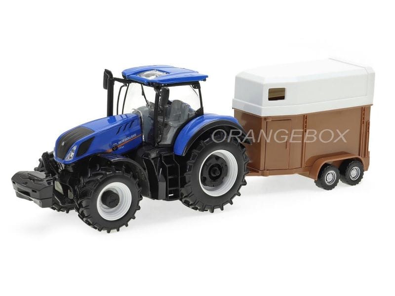 Trator New Holland T7.315 + Trailer de Cavalos Bburago