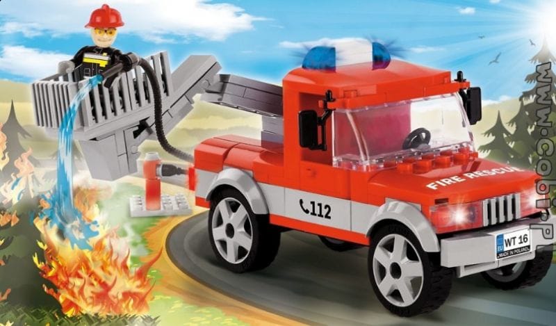 Blocos para Montar Caminhão de Bombeiros Articulado Cobi