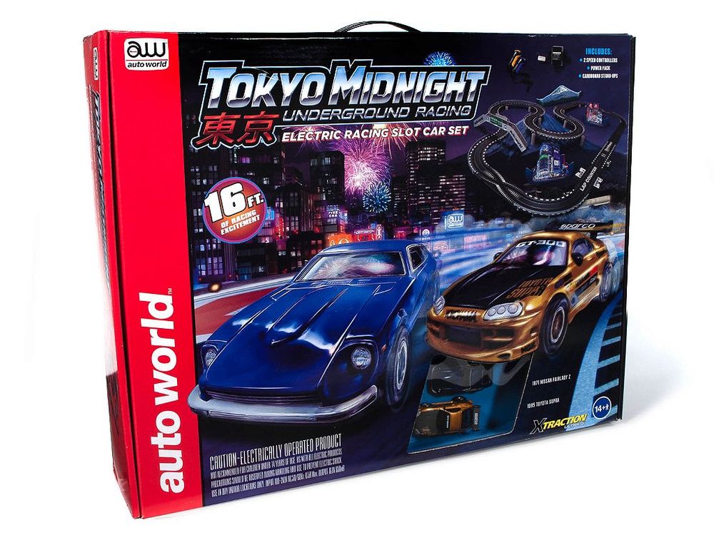 Conjunto Autorama Elétrico Slot Car Tokyo Midnight Underground Racing Autoworld